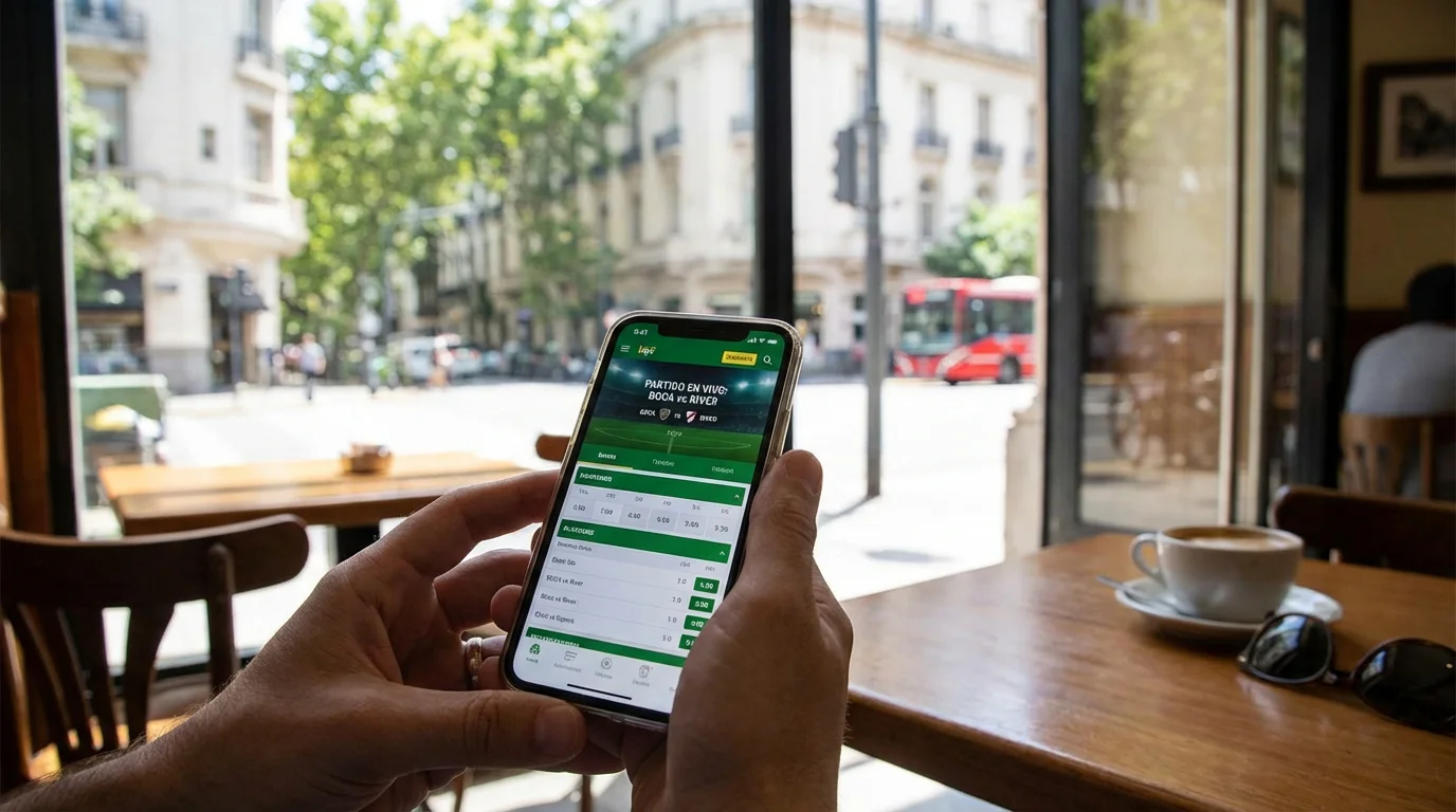 Interfaz de bet365 mostrando mercados de fútbol argentino en dispositivo móvil