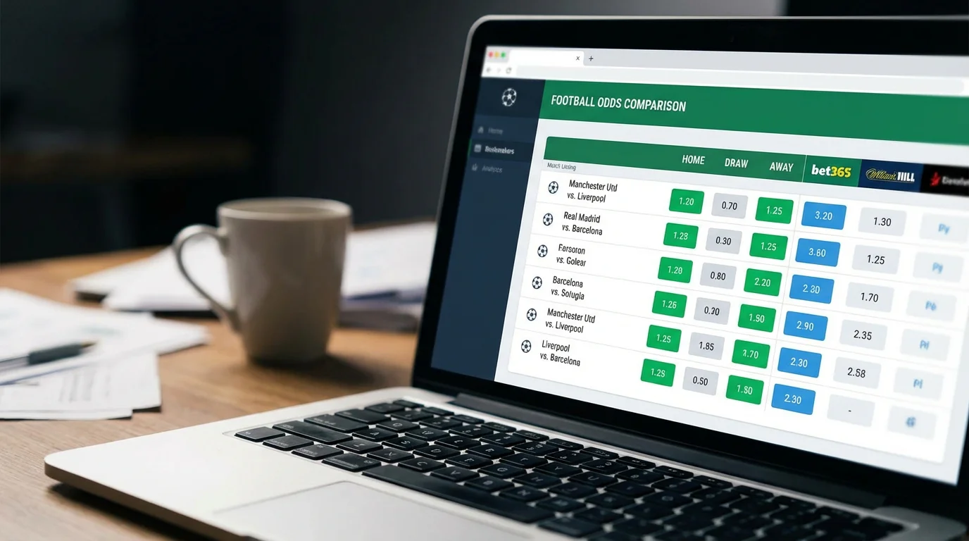 Pantalla de comparador de cuotas con partidos de la Liga Profesional argentina
